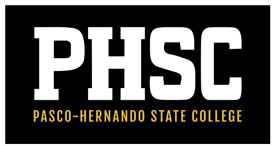 PHSC Logo White and Gold on Black Stacked