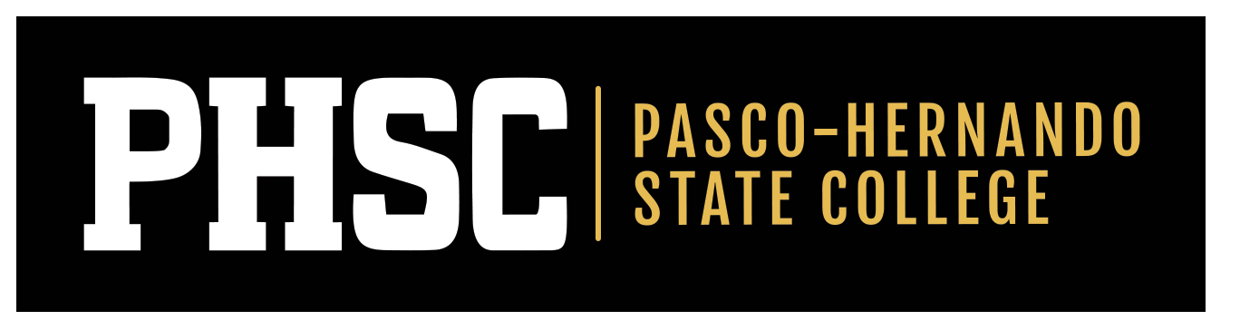 PHSC Logo White and Gold on Black Horizontal