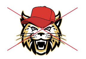 PHSC Bobcat wearing a red hat