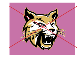 PHSC bobcat logo with a pink background