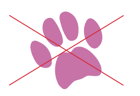 Paw print in pink color