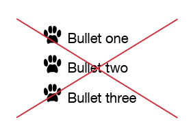 Paw prints as bullet points