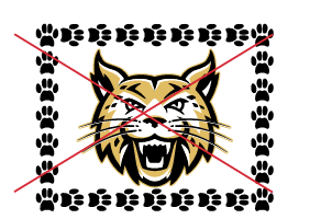 Paw print border around the Bobcat logo