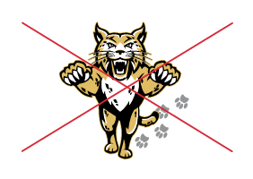 Paw prints in conjunction with the bobcat figure