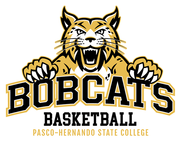 Bobcat lunge with black workmark and sports name - Basketball