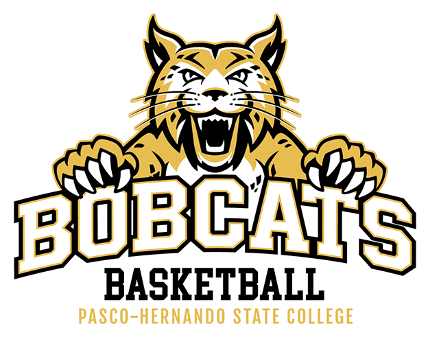 Bobcat lunge with white workmark and sports name - Basketball