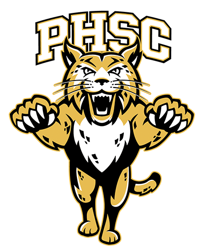 Leaping bobcat with white wordmark